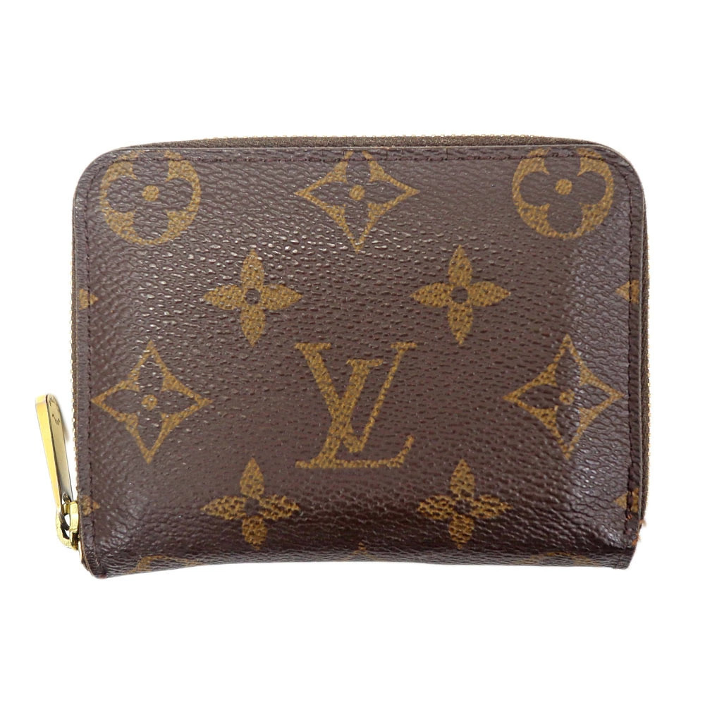Louis Vuitton Zippy Wallet Coin Purse Monogram Canvas Leather Brown
